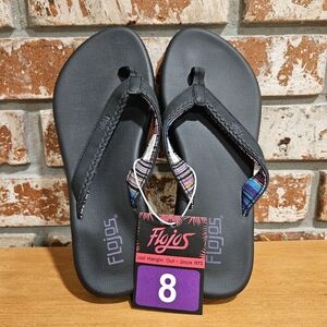 Flojos Flip Flop Sandals | Black Comfort Thong Sandals | Women’s 8 | NWT
